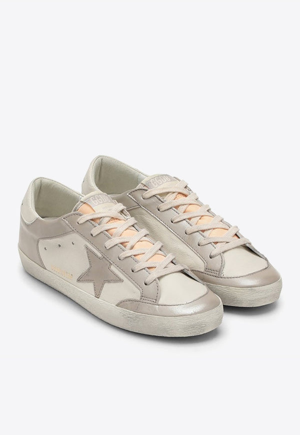 Super-Star Leather Sneakers with Laminated Star