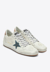 Ball Star Distressed Leather Sneakers