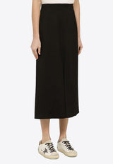 Star-Stud Wool Midi Skirt