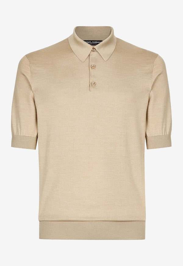 Short-Sleeved Silk Polo T-shirt