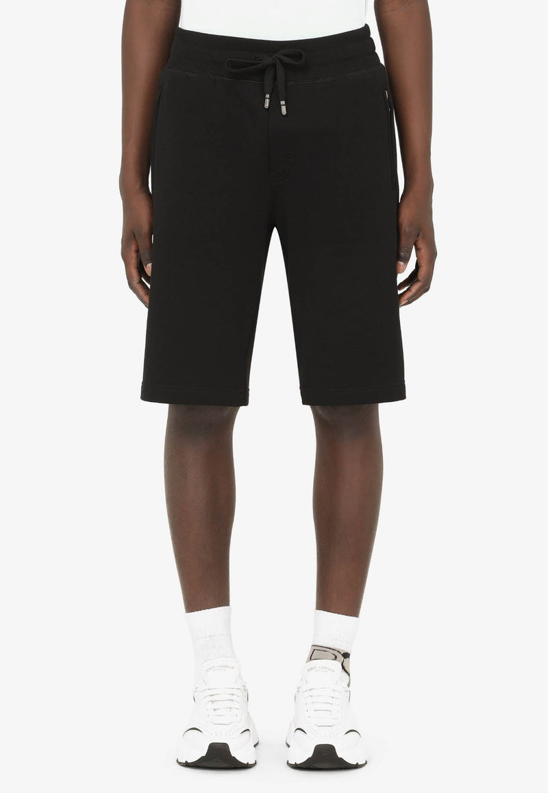 Logo Plate Cotton Bermuda Shorts