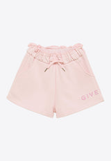 Girls Logo Print Drawstring Shorts