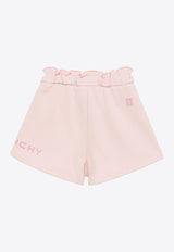 Girls Logo Print Drawstring Shorts