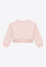 Girls Logo Print Cropped Sweatshirt