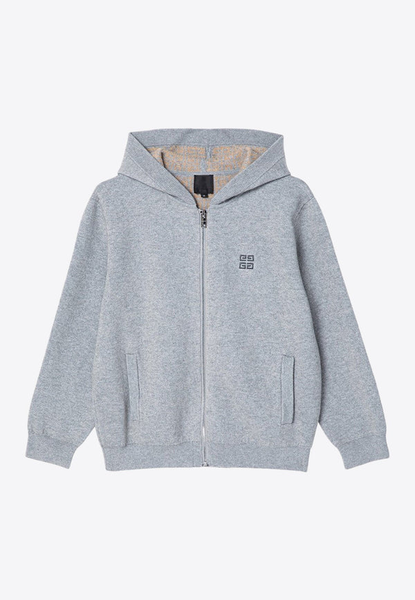 Boys Embroidered 4G Zip-Up Hoodie