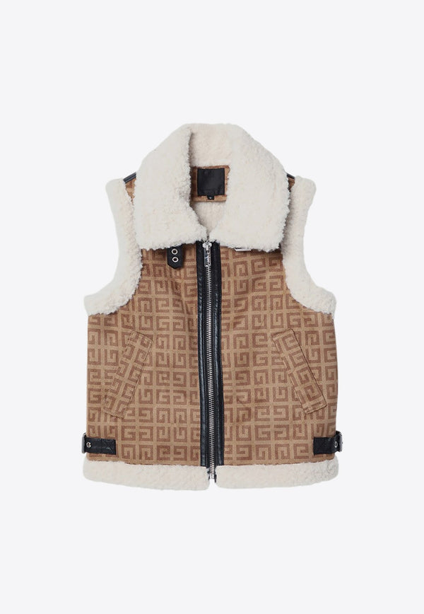 Girls Shearling-Trimmed 4G Monogram Vest