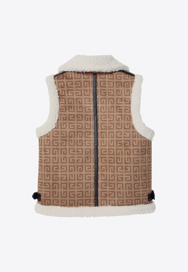 Girls Shearling-Trimmed 4G Monogram Vest