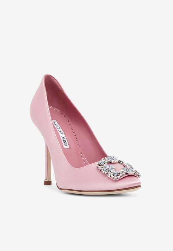 Hangisi 105 Satin Jewel Buckle Pumps