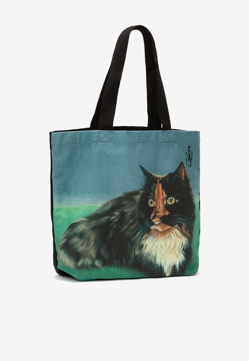 Cat Print Canvas Tote Bag