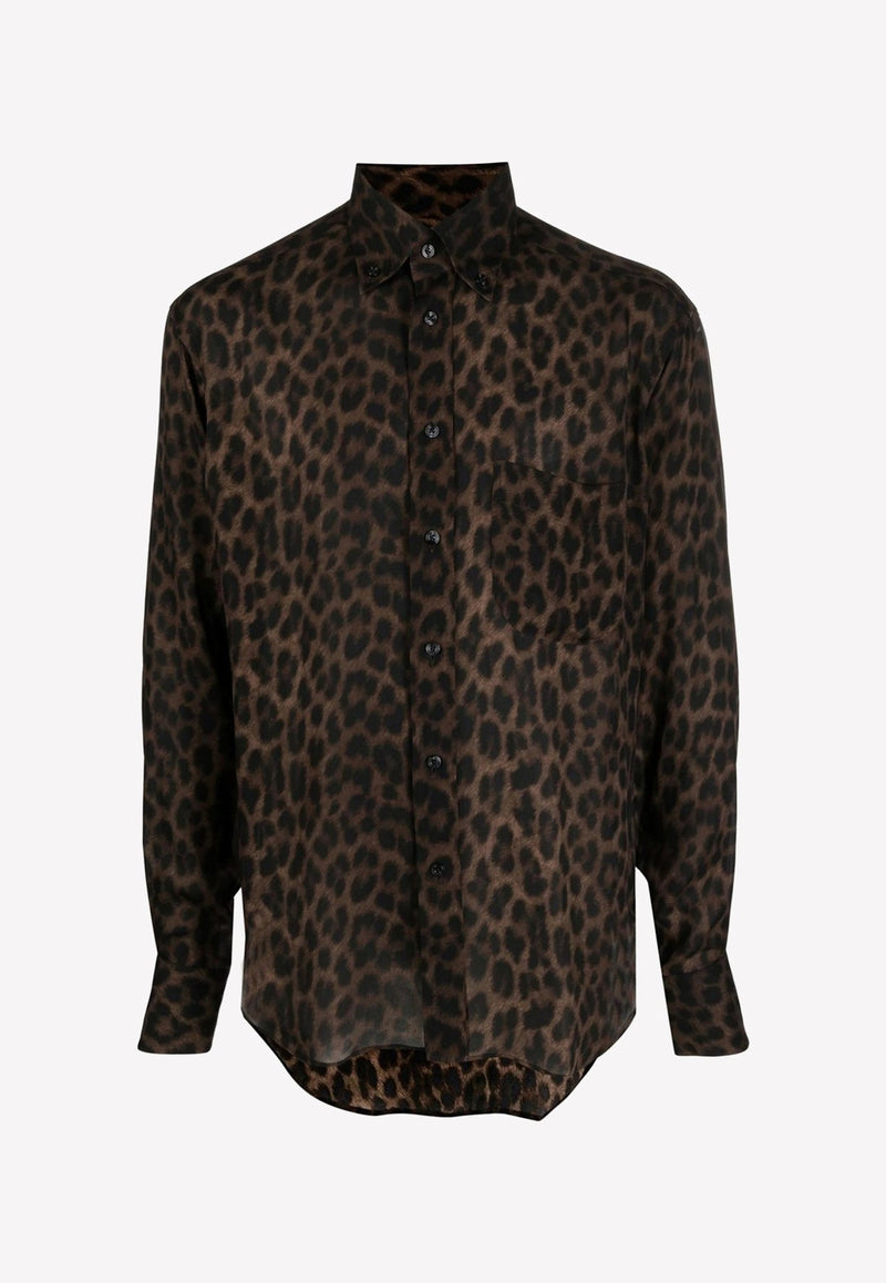 Leopard Print Silk Shirt