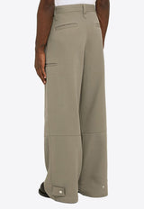 Wide-Leg Wool Cargo Pants