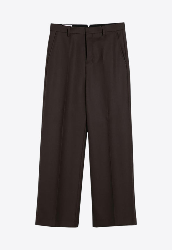 Wide-Leg Wool Tailored Pants