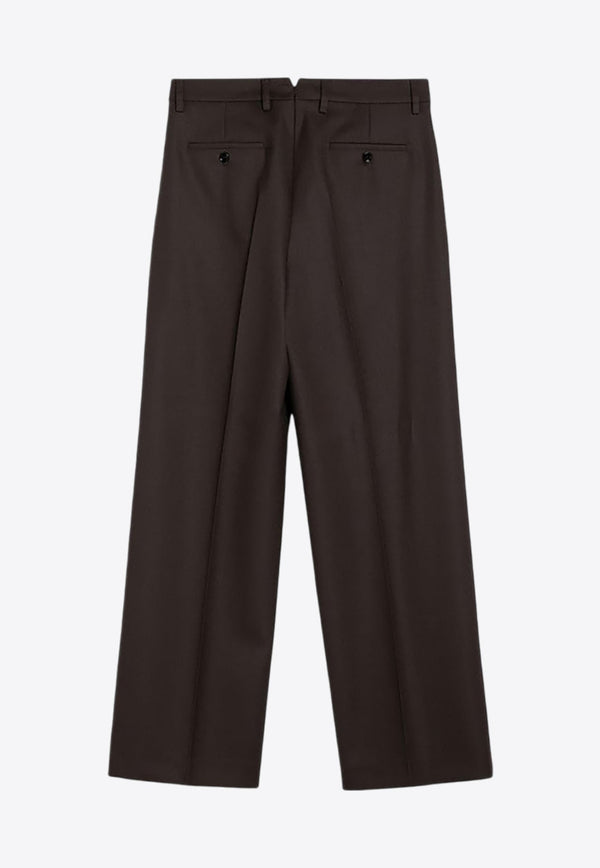 Wide-Leg Wool Tailored Pants