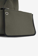 Herbag Sac A Dos in Vert de Gris Toile and Black Hunter Leather with Palladium Hardware