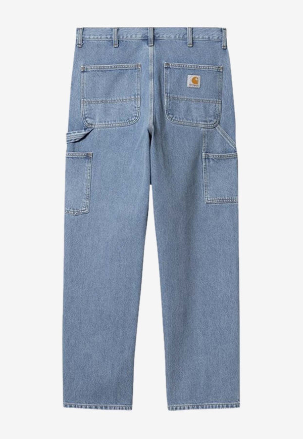 Single-Knee Straight-Leg Jeans