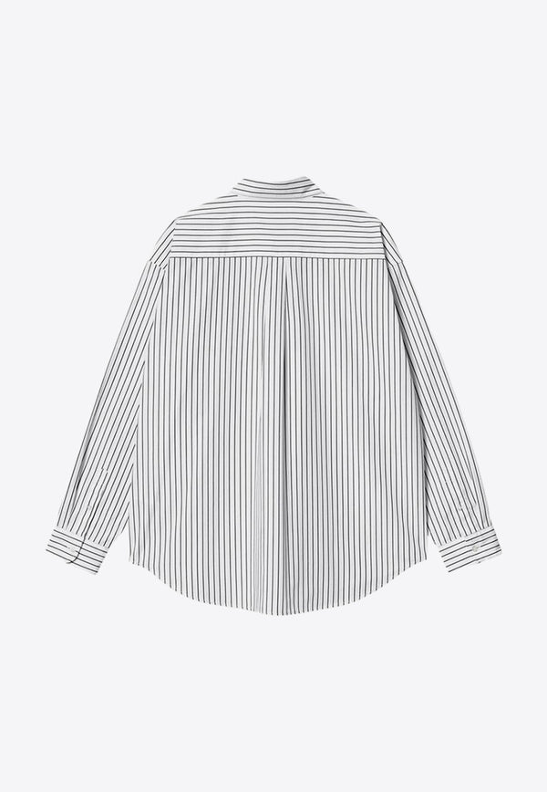 Logo Embroidered Striped Shirt