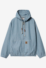 Menard Herringbone Denim Hoodie