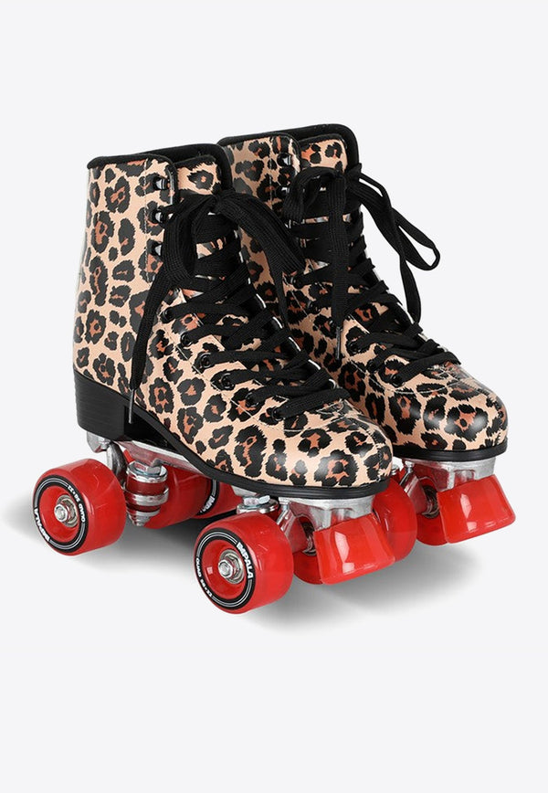 Leopard Print Roller Skates