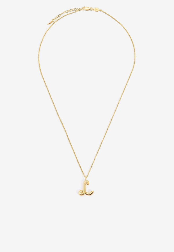 Curly Molten Initial L Pendant Necklace