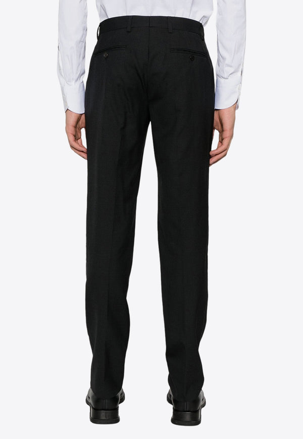 Checked Wool Tailored Pants