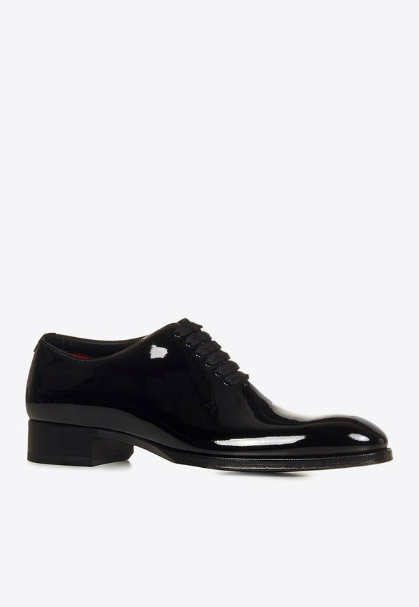 Elkan Patent Leather Oxford Lace-Up Shoes