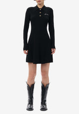 Rib Knit Mini Polo Dress