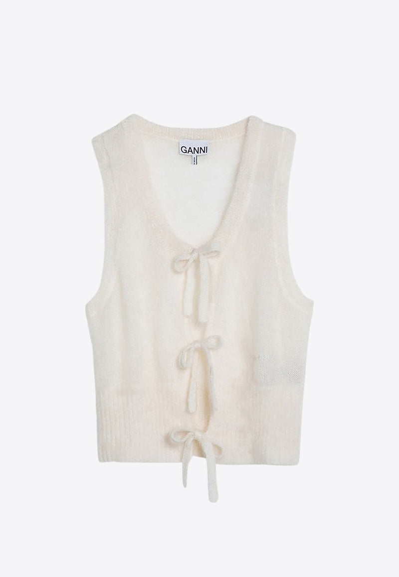 Mohair Lace-Up Knitted Vest