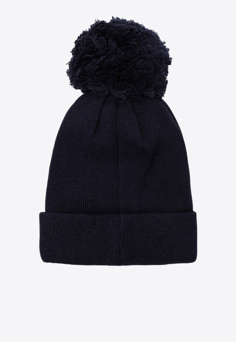 Boys Embroidered Pom Pom Beanie