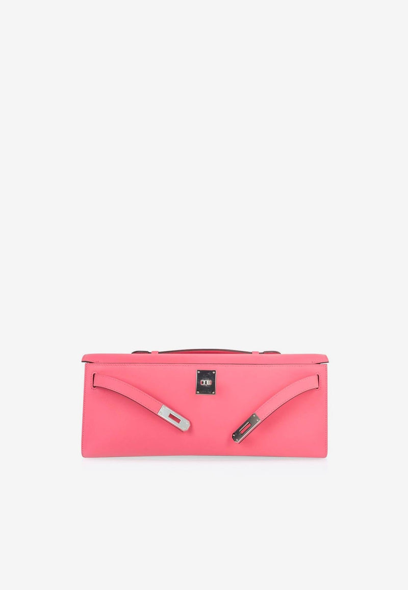 Kelly Cut Clutch Bag in Rose Azalee Swift Leather with Palladium Hardware
