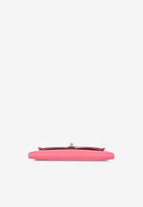 Kelly Cut Clutch Bag in Rose Azalee Swift Leather with Palladium Hardware