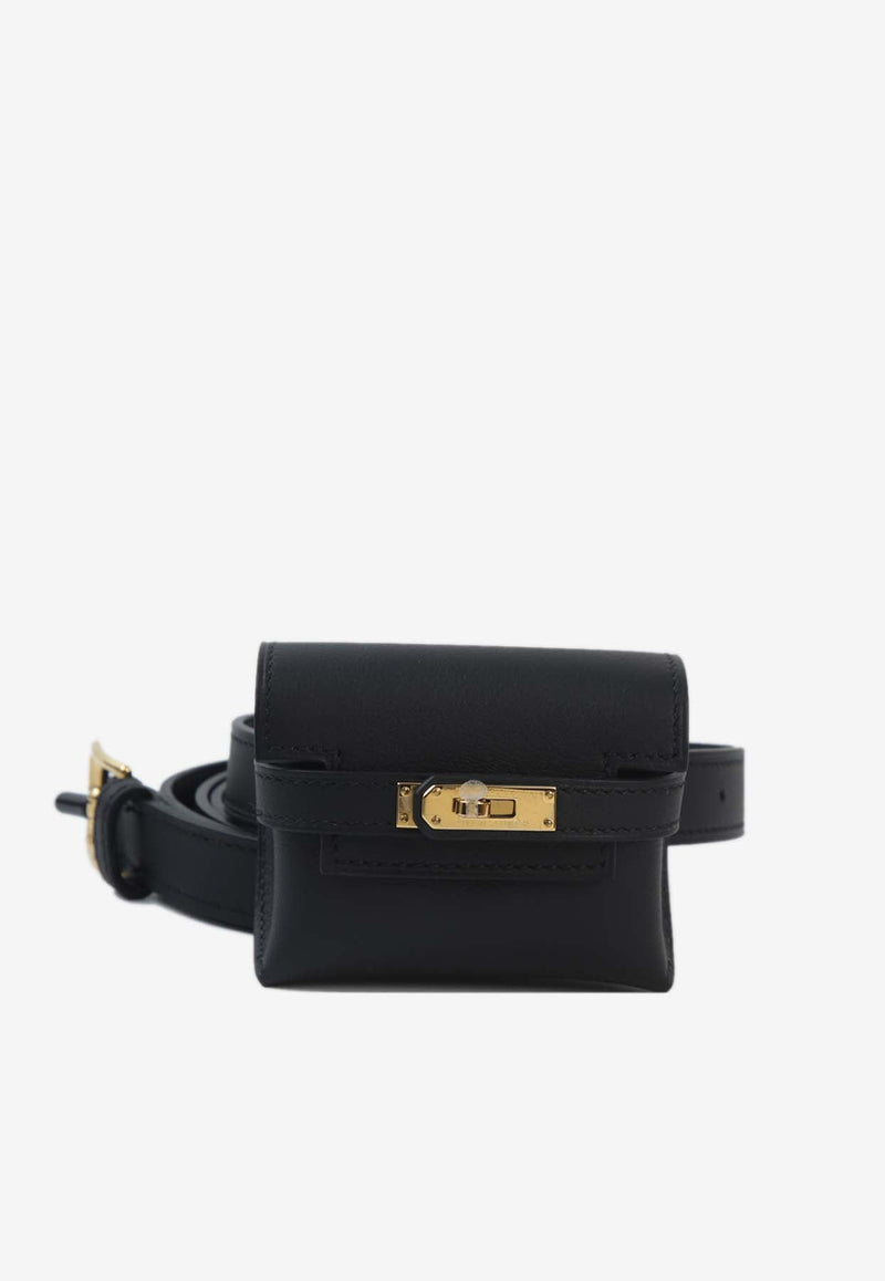 Kelly Moove in Black Swift Leather with Gold Hardware