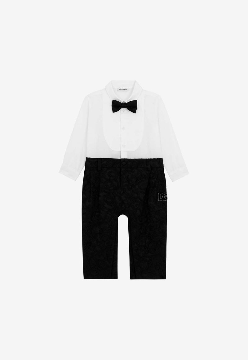 Baby Boys Logo-Embossed Tuxedo Onesie