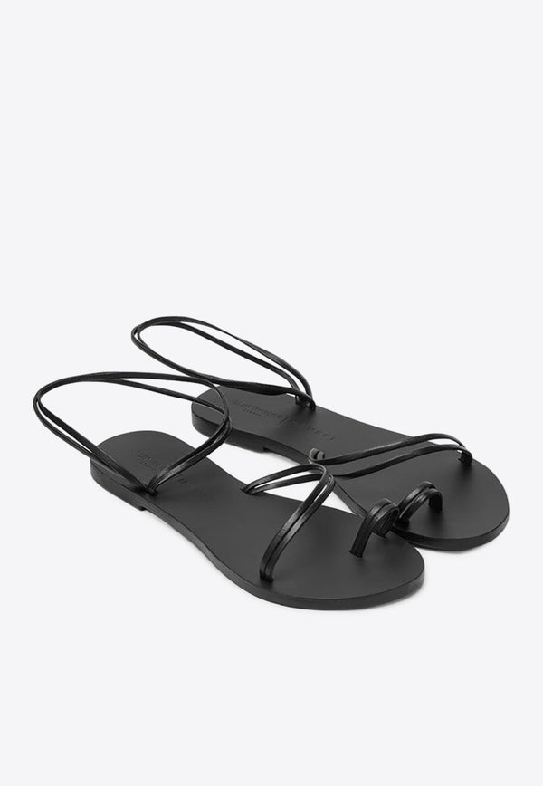 Francesca Ring-Toe Leather Sandals