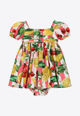 Baby Girls Lemon and Cherry Print Dress