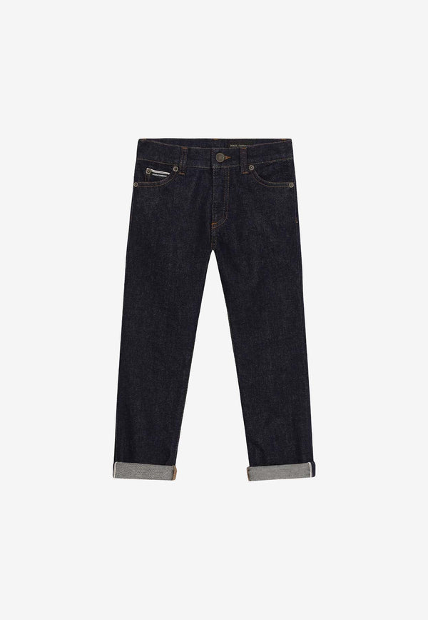Boys Basic Five-Pocket Jeans
