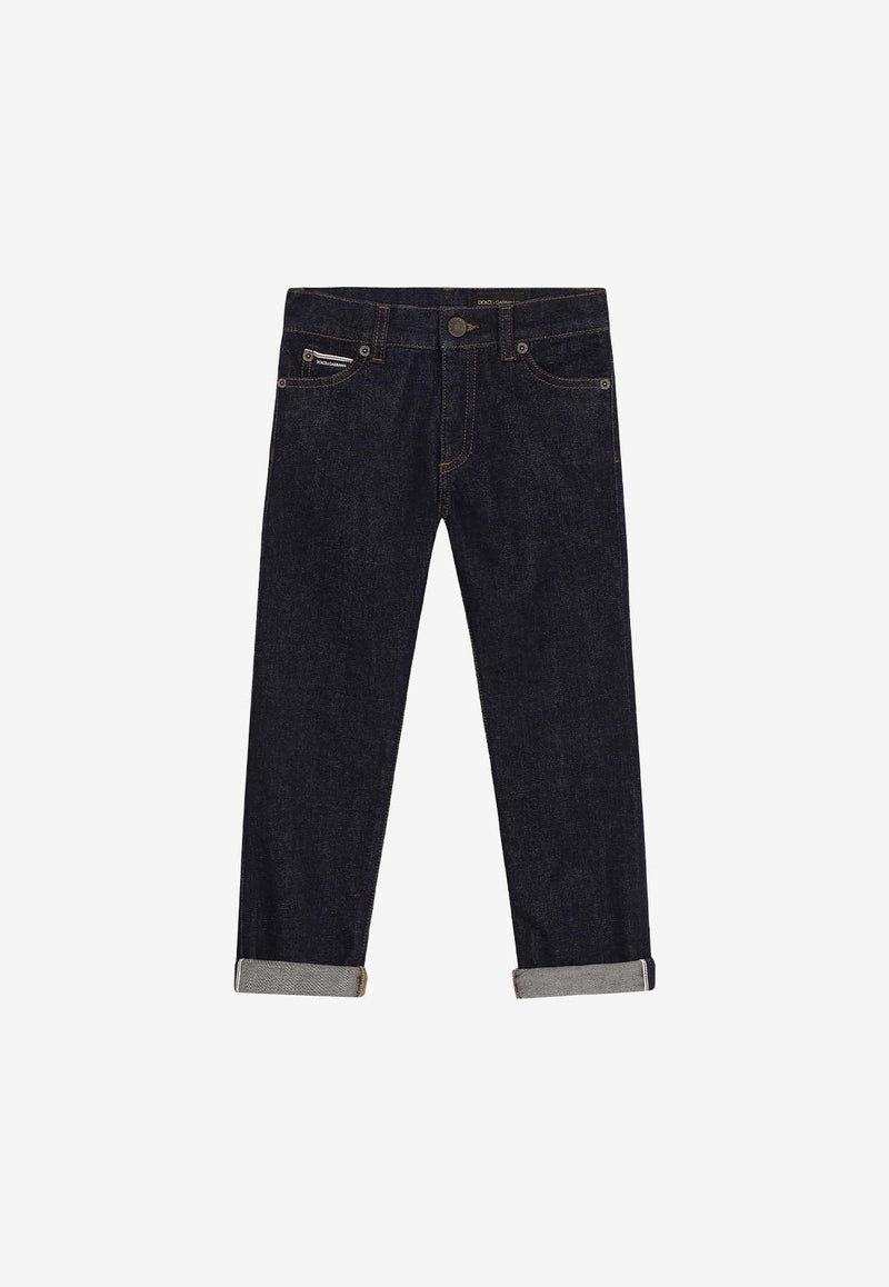 Boys Basic Five-Pocket Jeans