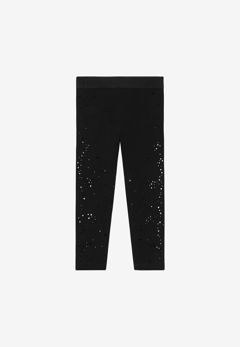 Girls Rhinestone Embellished Leggings