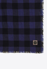 Checked Scarf with Fringe