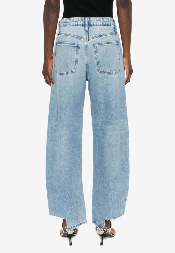 High-Rise Barrel Jeans