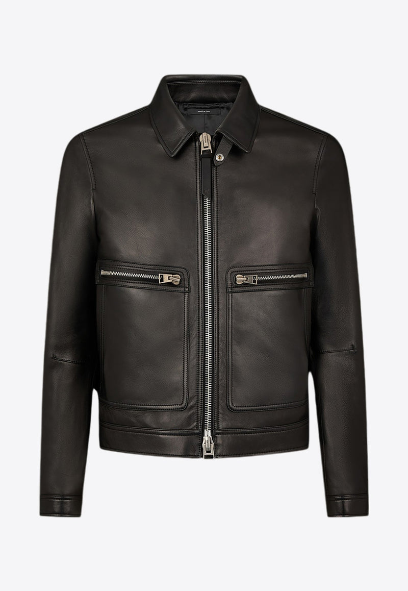 Zip-Up Leather Jacket