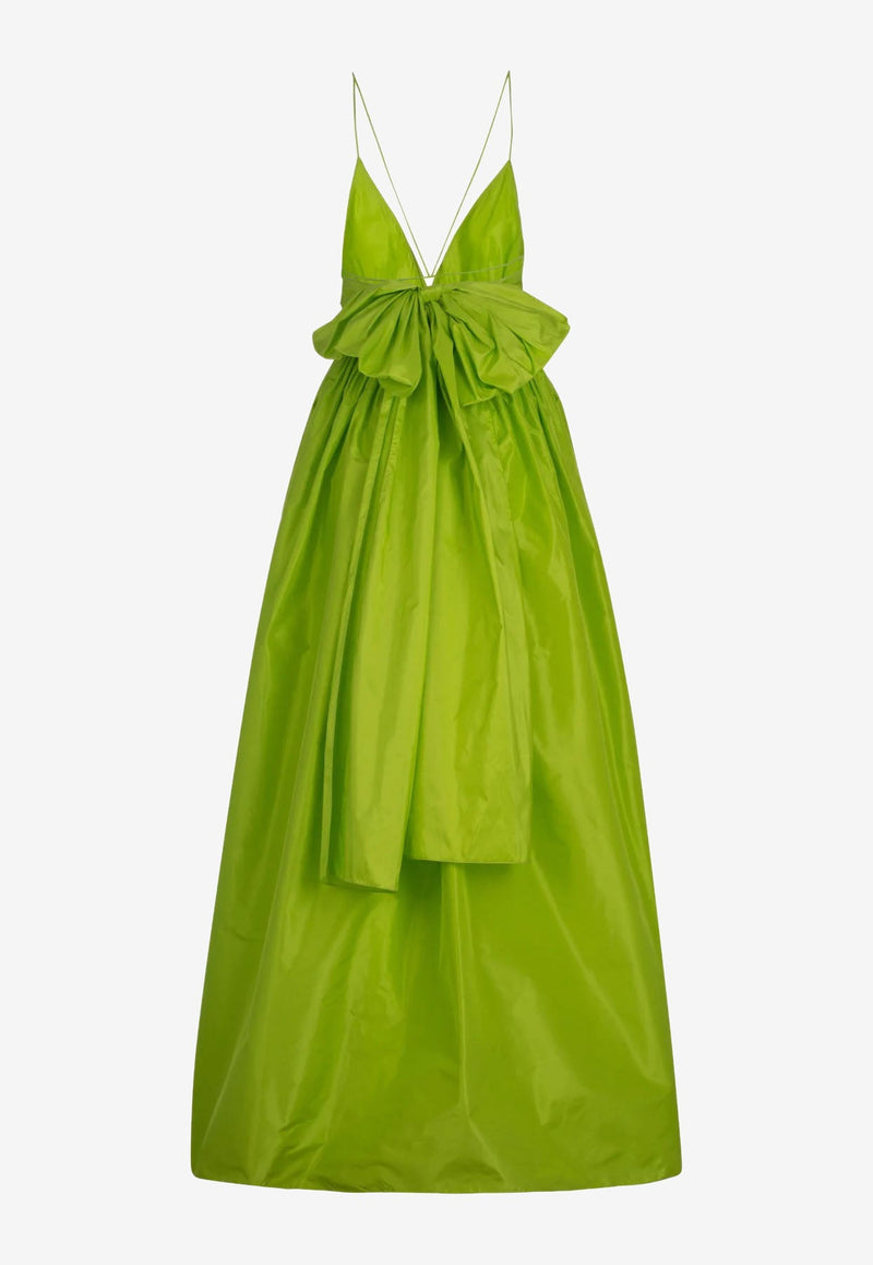 Corombaia Silk Taffeta Gown with Oversized Bow Detail