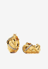 X Lucy Williams Waffle Paved Hoop Earrings