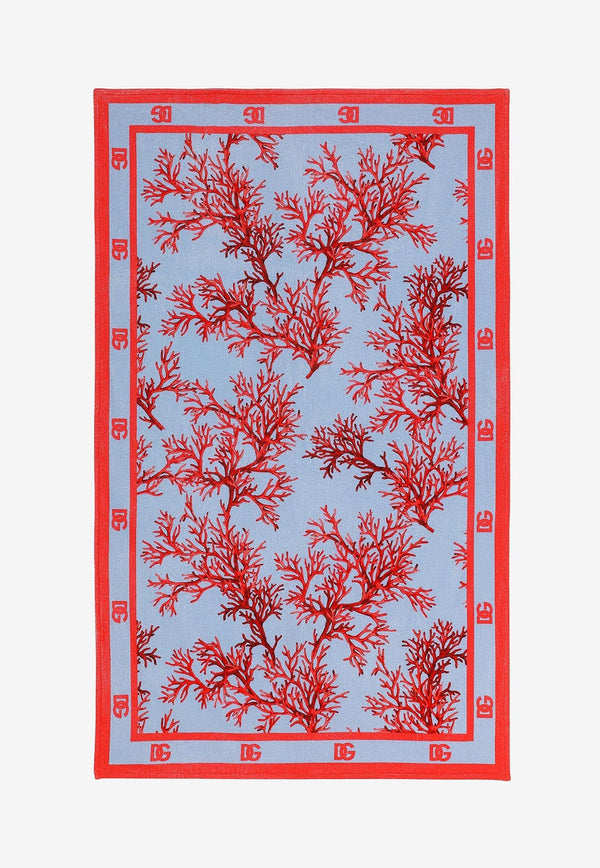 Coral Print Beach Towel