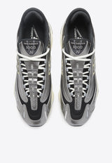 1000 Low-Top Sneakers in Silver Metallic with Black and Dawn Glow