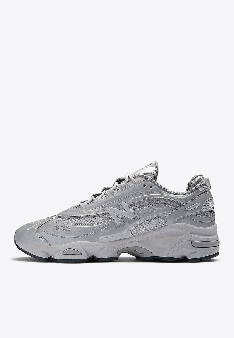 1000 Low-Top Sneakers in Silver Metallic with Raincloud