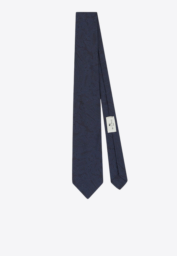Micro-Paisley Silk Jacquard Tie