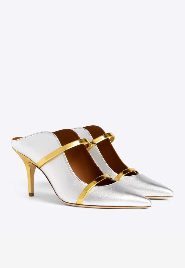 Maureen 70 Metallic Leather Mules