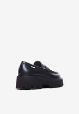 Logo Platform Leather Loafers