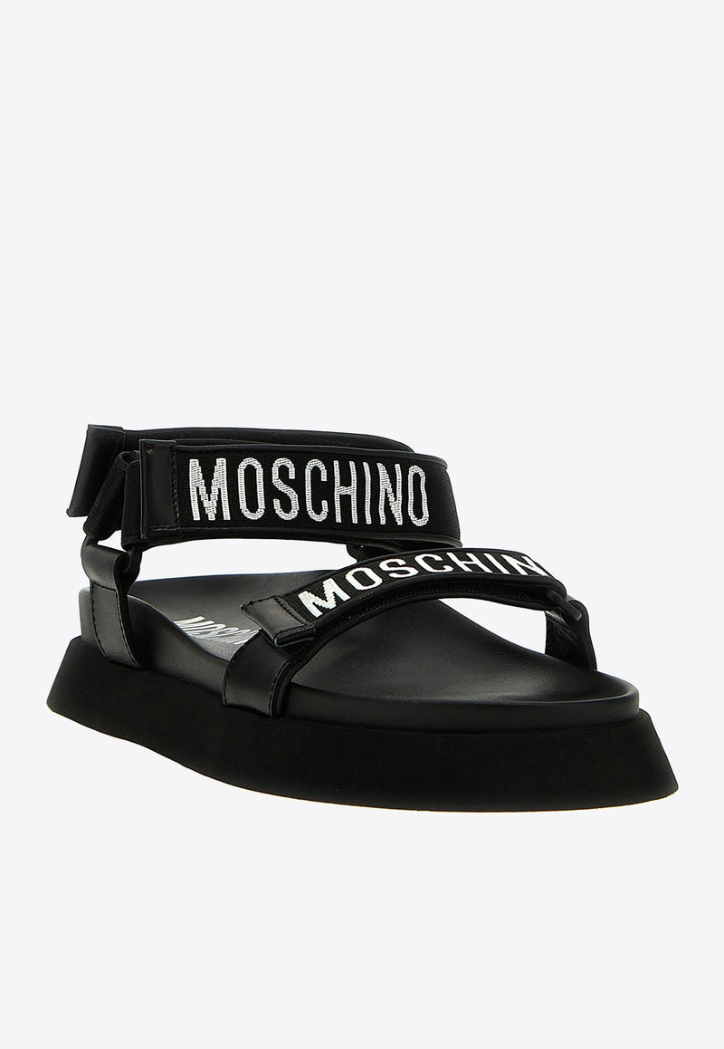 Logo Bands Flat Sandals