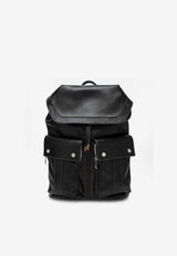 Leisure Grained Leather Backpack